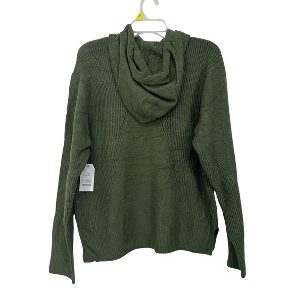 Time And Tru Women Green Hooded Sweater SZ L 12-14 Acrylic Blend Casual Pullover - Picture 8 of 11